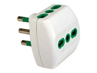 Adattatore Triplo 2 Poli + Terra 16A Bianco 82180 Fanton 5 Pezzi