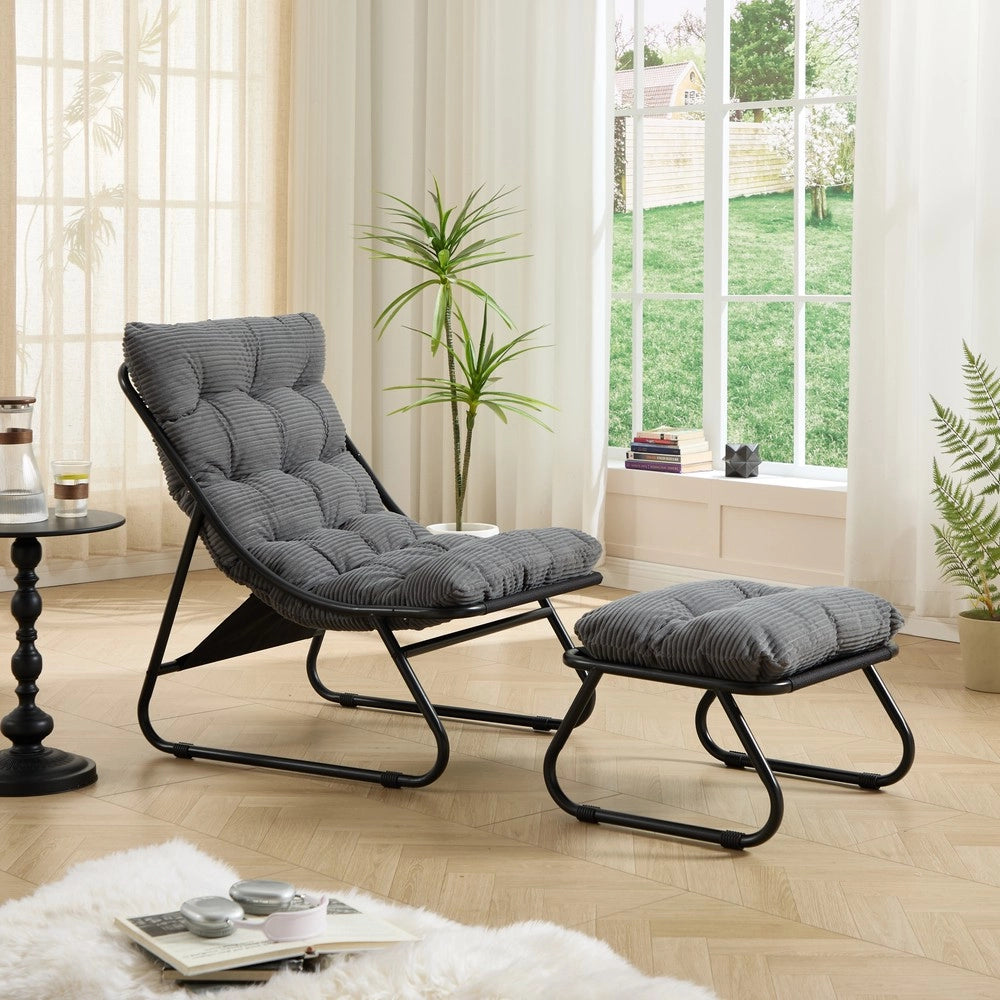 Poltrona Relax Reclinabile con Poggiapiedi ¨C Xylo ¨C Grigio/Nero