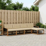Set di divani da esterno con cuscino 5 pcs Naturale e Beige