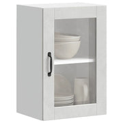 vidaXL Pensile da Cucina con Porta in Vetro Porto Grigio Cemento