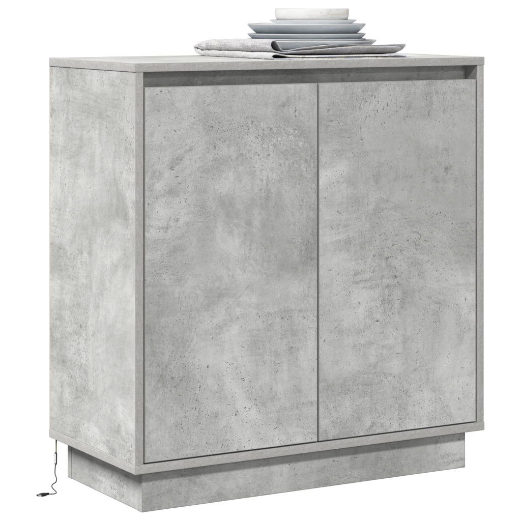 Mobile TV  con LED Grigio Calcestruzzo 71x34,5x75 cm in Legno Ingegnerizzato