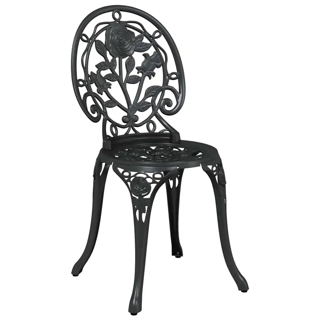 Set Bistro da Giardino 3 pz | Set Salotto da Giardino Nero Alluminio
