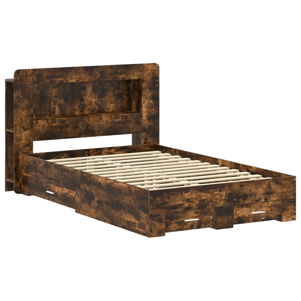 Telaio del letto con storage Rovere Fumo 120 x 190 cm 3433843