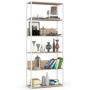Scaffale stilo loft con ripiani in legno 80 cm Bianca 80 cm inserto frontale Sonoma Quercia 80x32x192 cm