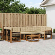 Set di divani da esterno 8 pz Naturale e Beige 3381841