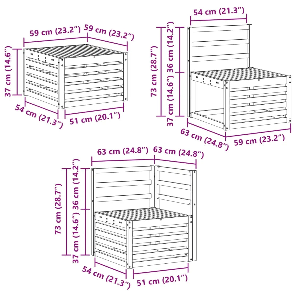Set divani 8 pcs Naturale Legno di Acacia Massello 3375299