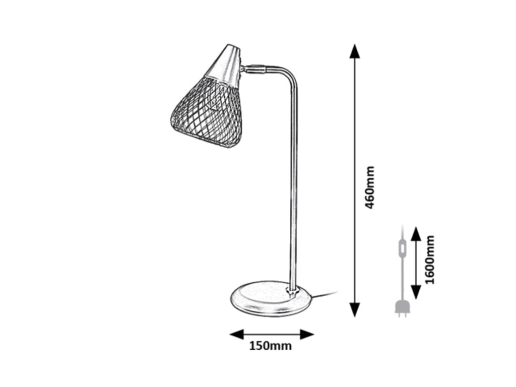 Lampada da scrivania industriale grigio E14 Rabalux Fanny