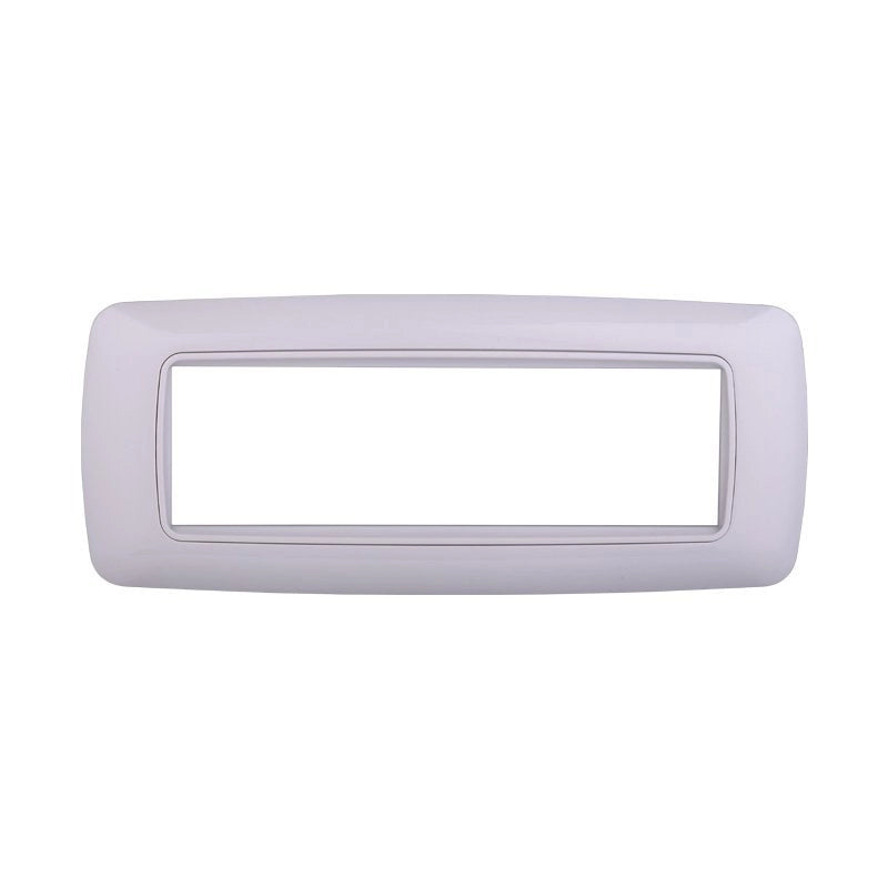 Placca Plastica Bombata Serie Space 7P Colore Bianco Completo Compatibile Con Bticino Living International