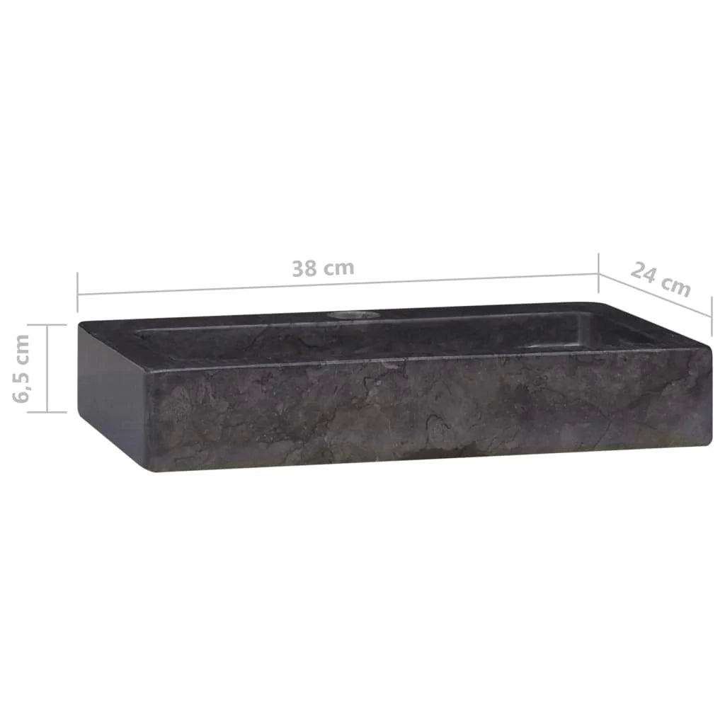 Lavandino da bagno lavabo da appoggio lavabo da WC lavabo da bagno lavabo da interno 38 x 24 cm marmo nero 02_0002831