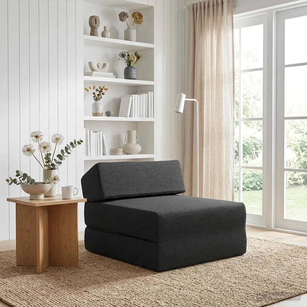 Divano Letto Pieghevole Nero 60 x 70 x 41 cm Tessuto