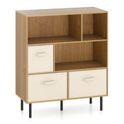 Libreria a 6 cubi 90 x 40 x 105 cm con 3 cassetti estraibili design moderno in legno naturale ingegnerizzato 20_0018570