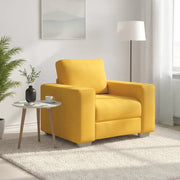 vidaXL Divano Sedia Giallo Chiaro 60 cm in Tessuto di Velluto a Coste