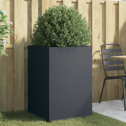 Fioriera-Vaso-Contenitore per Piante Antracite 52x48x75 cm in Acciaio