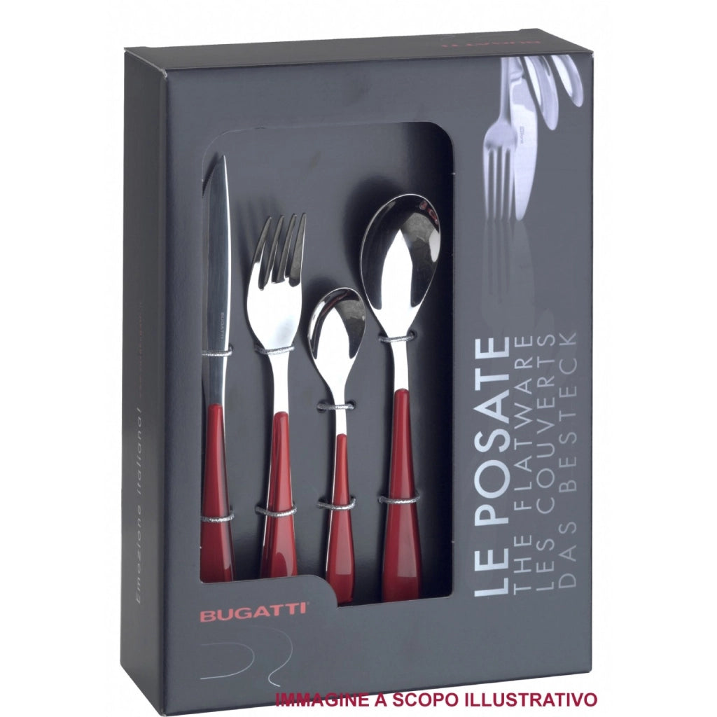 GLAMOUR, Posate Set 24 Pz, Scatola Window, Casa Bugatti Colore: Grigio Cenere