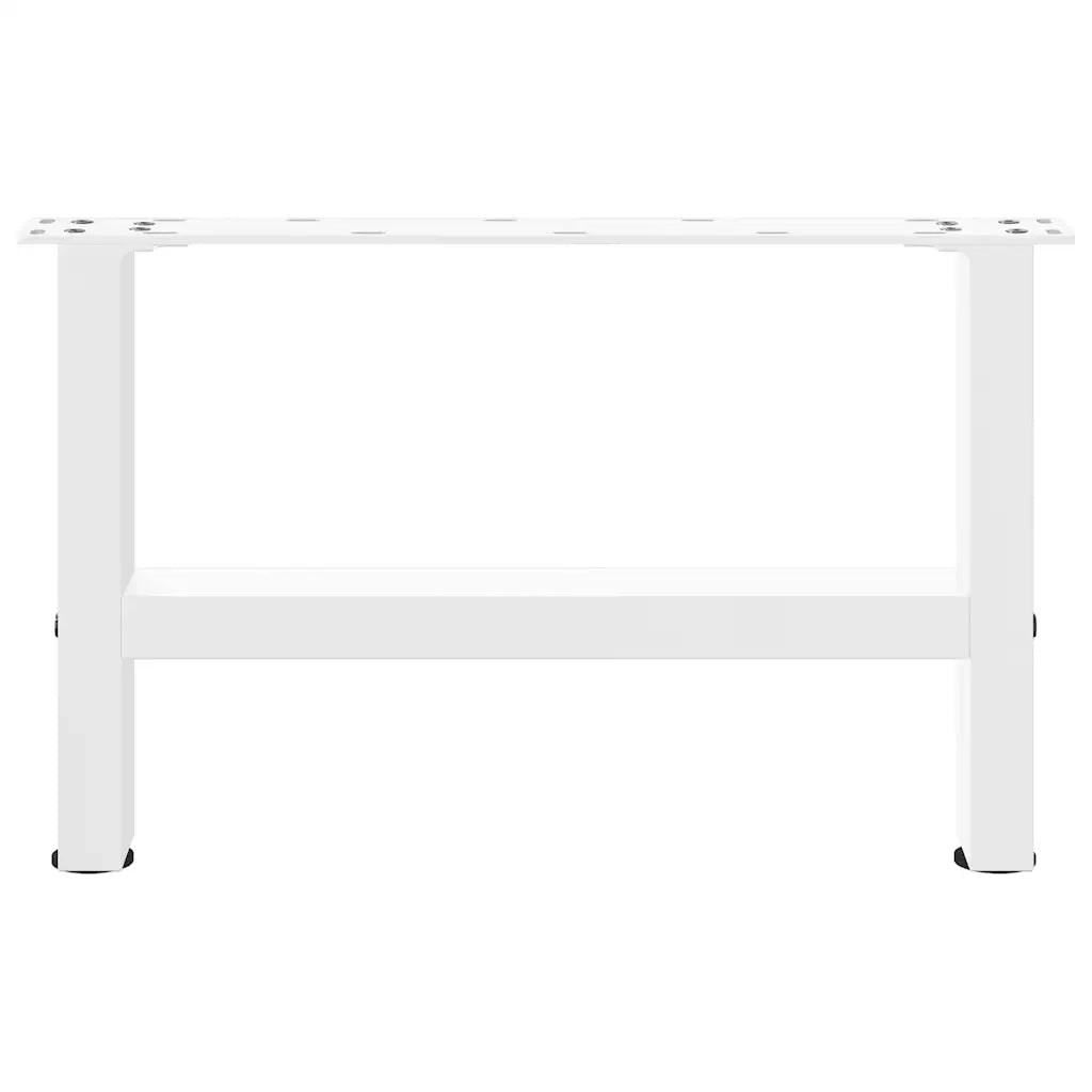Gambe per Tavolino da Caff¨¨ Bianche 2 pz-Set di 2 Gamba per Tavolo 50x(30-31) cm Acciaio