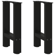 Gambe per Tavolino da CaffÃ¨ Nere 2 pz 38x(42-43) cm Acciaio