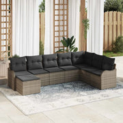 Set Divano da Giardino con cuscino 8 pcs Grigio Poly Rattan 3354488