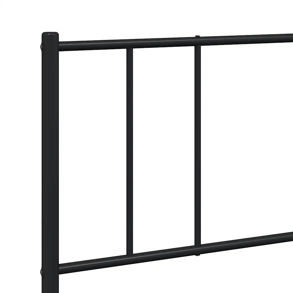 Giroletto con Testiera in Metallo Nero 183x213 cm 352485