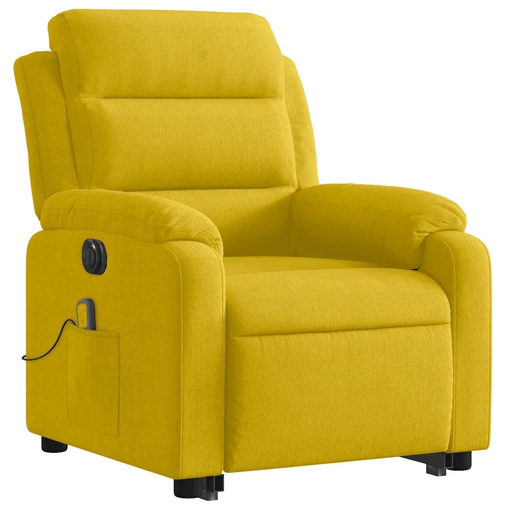 Poltrona Alzapersona Massaggiante Elettrica Gialla Velluto 3205132
