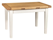 Biscottini Tavolo allungabile Country legno massello di tiglio con struttura bianca anticata piano naturale. Made in Italy