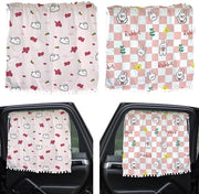 Verduisteringsgordijn Universale per Bambini - 2 Pezzi - 72 x 57,5 cm - Rosso Velluto - Schermo Solare