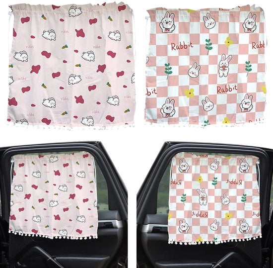 Verduisteringsgordijn Universale per Bambini - 2 Pezzi - 72 x 57,5 cm - Rosso Velluto - Schermo Solare