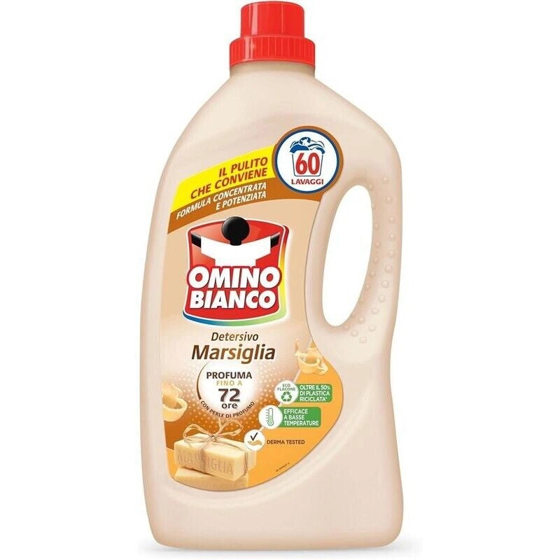 OMINO BIANCO DETERSIVO LAVATRICE 60 LAVAGGI FRESCO PROFUMO MARSIGLIA 2400 ML