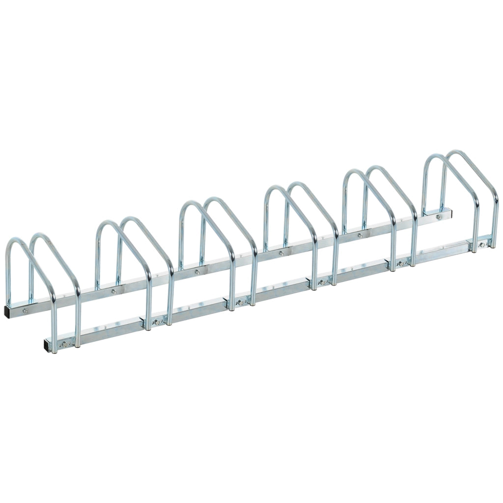 Portabiciclette per 6 bici ¨C zephmum ¨C acciaio argento 179x33x27 cm