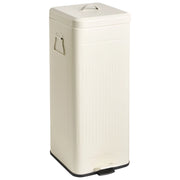 Cestino con pedale e coperchio per cucina in ferro verniciato a polvere e materiale sintetico beige cucina moderna