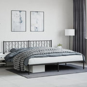 Giroletto con Testiera in Metallo Nero 200x200 cm 374444