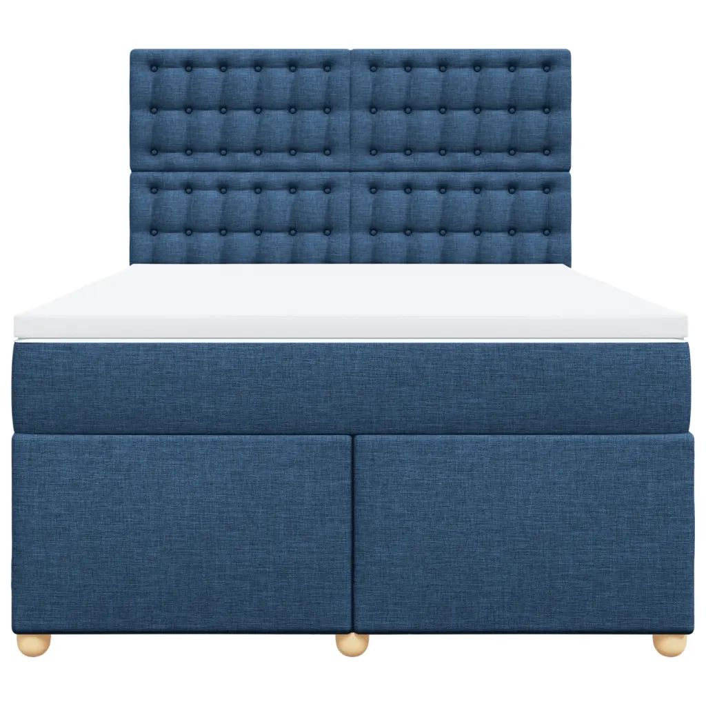 Giroletto a Molle con Materasso Blu 140x200 cm in Tessuto