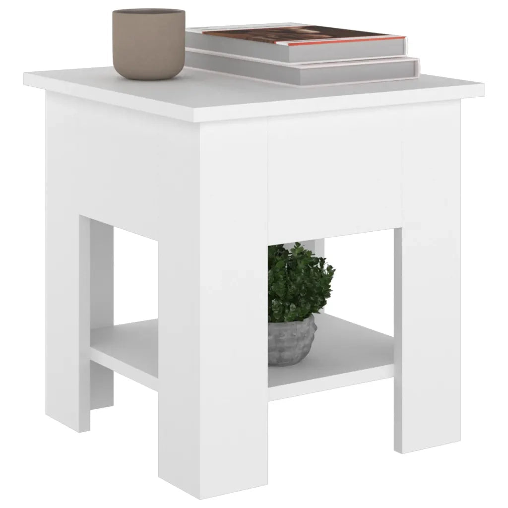 Tavolino da salotto | Tavolino da caff¨¨ | Tavolino da Soggiorno Bianco 40x40x42 cm in Legno Multistrato