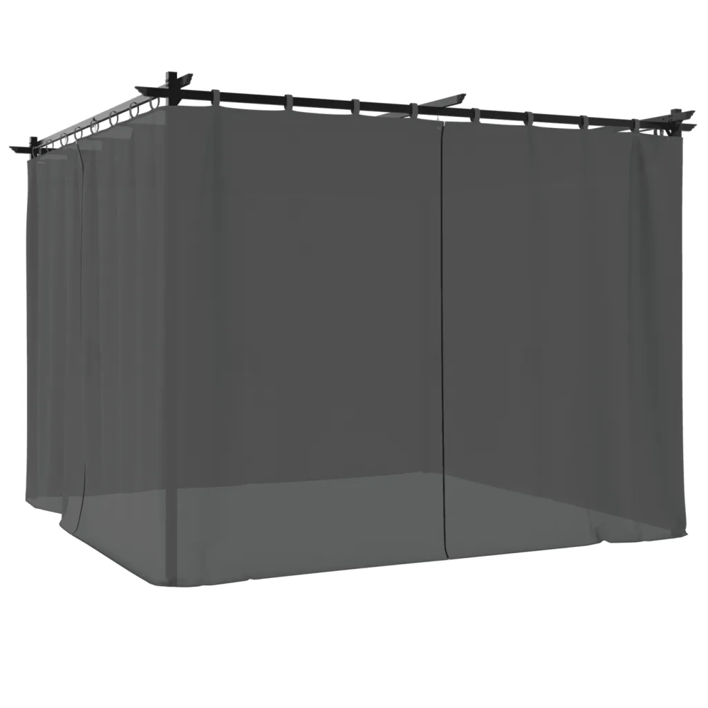 vidaXL Gazebo con Tende Antracite 3x3 m in Acciaio