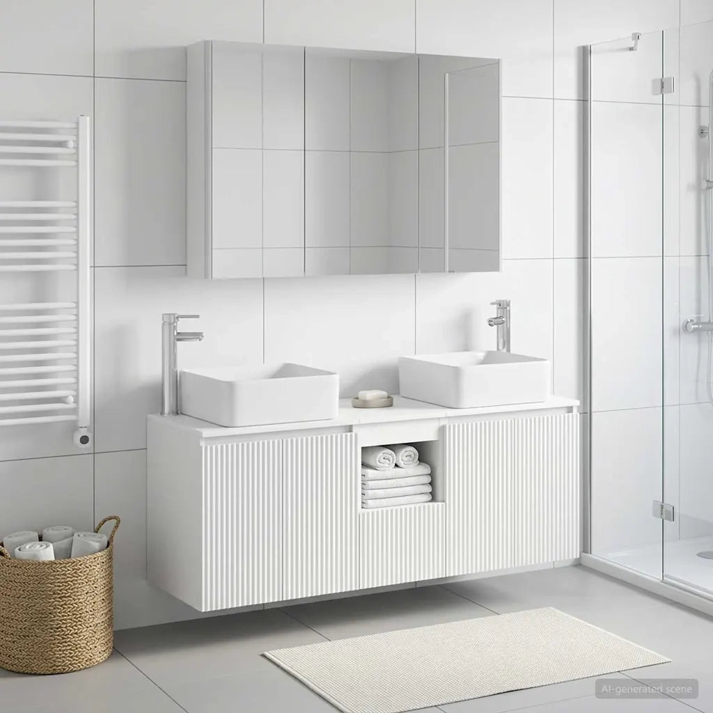 Set di Armadi da Bagno 4 pcs Bianco Legno ingegnerizzato 3406383