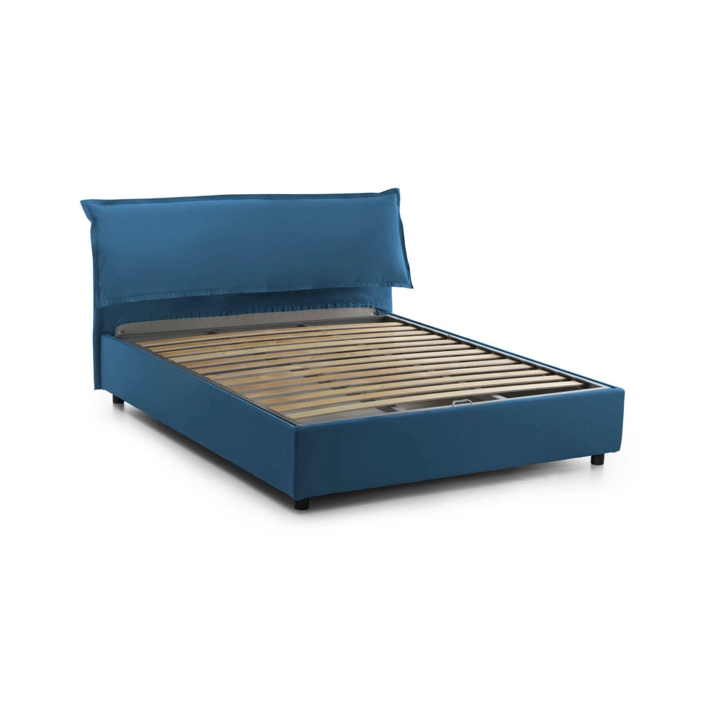 Letto Matrimoniale Andyymion, Letto Matrimoniale Sfoderabile Made in Italy, blu