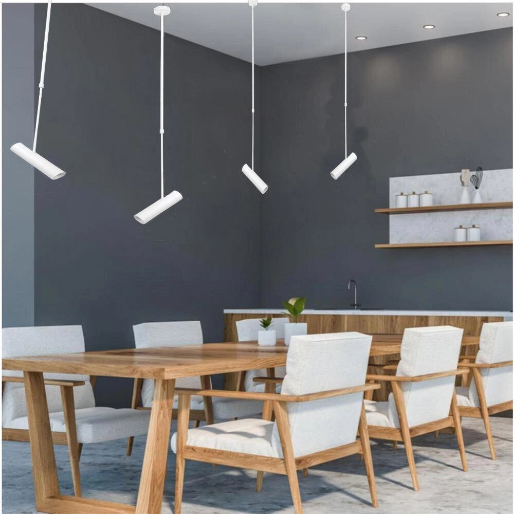 Trade Shop - Lampadario Portafaretto Pendente A Sospensione Lampada A Cilindro Gu10 Asta Regolabile 209 -