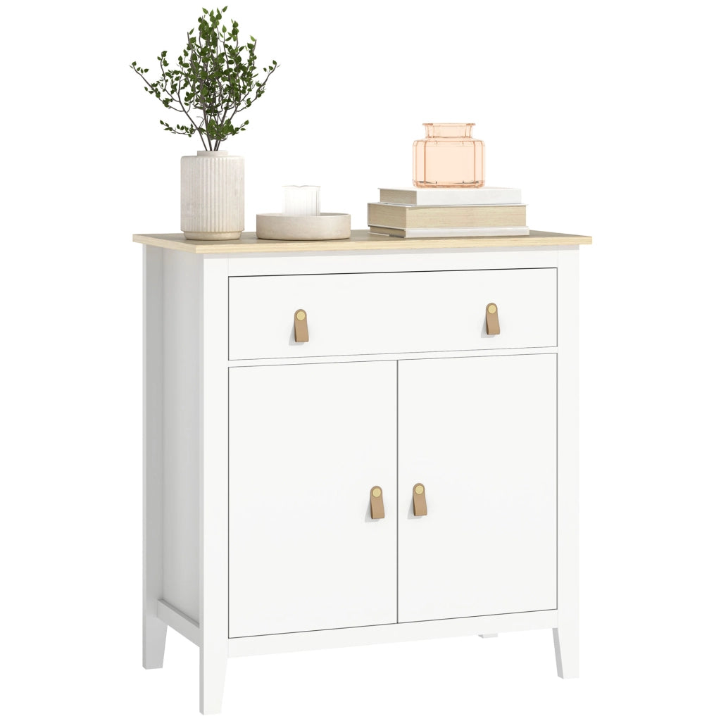 Credenza ingresso con 2 ante e cassetto ¨C Xylo ¨C Bianco 80x40x90 cm