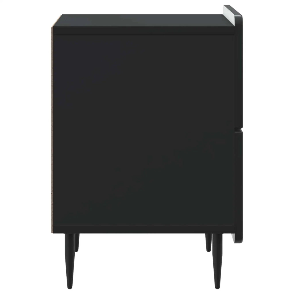Comodino | Armadio da Notte | Mobiletto da notte Nero 43 x 34,5 x 49,5 cm Legno ingegnerizzato