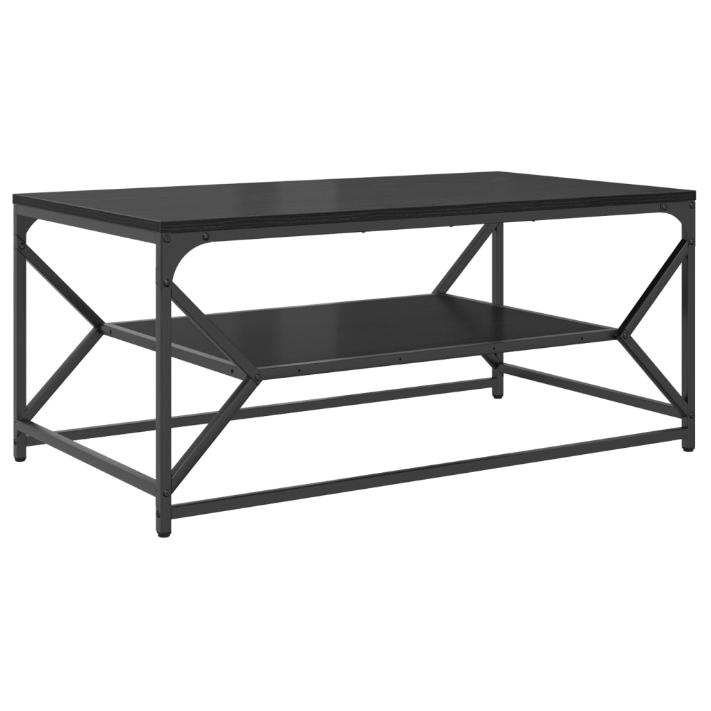 Tavolino da caffÃ¨ con ripiano in rovere nero 90x50x40 cm
