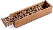 Organizzatore da Ufficio in Legno Retro - Scatola di Archiviazione con Coperchio Scorrevole - 19,2 x 5,5 x 4 cm - Leggero - per Lavoro da Casa