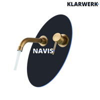 NAVIS | Rubinetteria da bagno montaggio a parete Ottone spazzolato in 2 parti | Miscelatore semplice in acciaio inox rubinetto per hotel  gastronomia