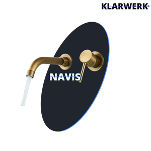 NAVIS | Rubinetteria da bagno montaggio a parete Ottone spazzolato in 2 parti | Miscelatore semplice in acciaio inox rubinetto per hotel  gastronomia