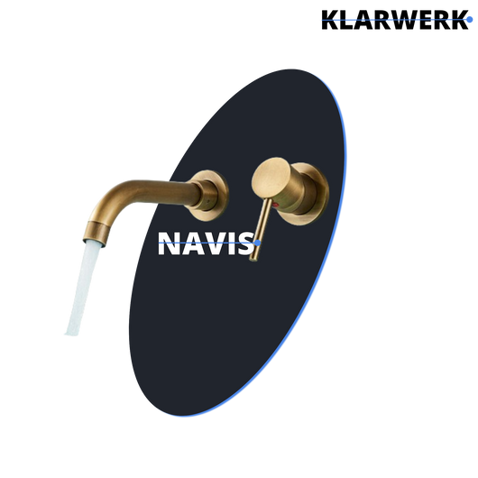 NAVIS | Rubinetteria da bagno montaggio a parete Ottone spazzolato in 2 parti | Miscelatore semplice in acciaio inox rubinetto per hotel  gastronomia