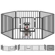 Recinto per Cani Modulabile 6 Pannelli ¨C Zephmum ¨C Acciaio Nero 164x83x60 cm