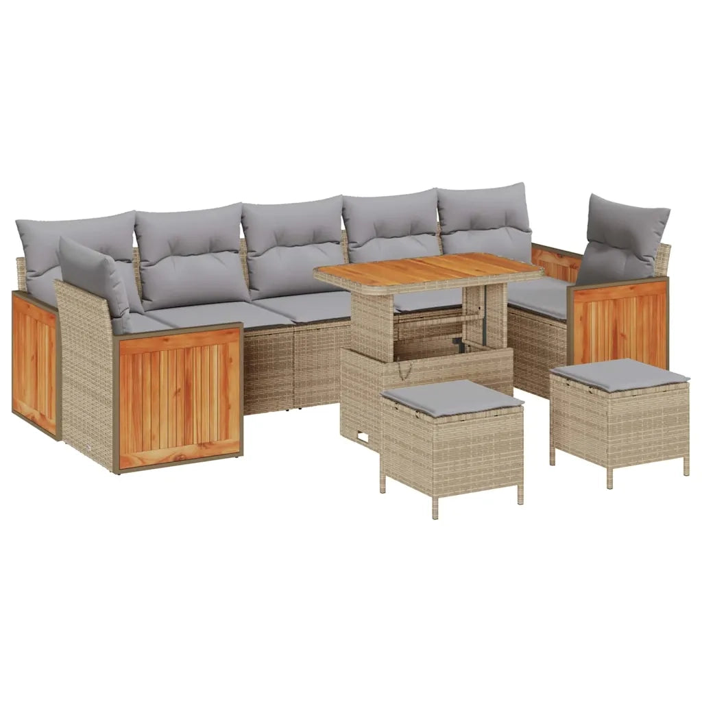 Set Divano da Giardino 13 pcs Beige e Grigio Chiaro polyrattan 3365242