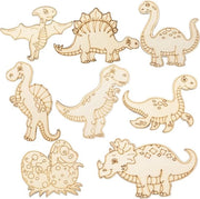 Set di Decorazioni in Legno di Dinosauri di Alta Qualità da 40 Pezzi - Decorazioni DIY per Natale e Compleanni - Ornamenti in Legno con Houtsnippers