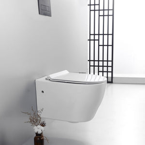 Ogomondo coppia sanitari fun sospesi vaso bidet sedile frizionato fissaggi