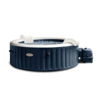 28432EX - Purespa Plus Bubble Massage Set Navy 216X71Cm 6 Posti Con Pompa, Riscaldatore, Sistema Di Purificazione Acqua, 170 Getti, Telo Base, Telo Copertura, Dispenser Di Cloro, 2 Poggia Testa