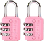 Combinazione a 3 cifre mini, slot combinato compatto per armadietti, cassetti, zaini, valigie, borse - ideale per viaggi, rosa, 2 pezzi