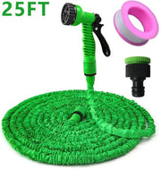 Serpentino estensibile per giardino, set di serpentine, getto ad alta pressione per lavaggio auto, serpentina per giardino, verde (7,6 metri)